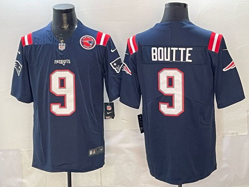 Men 2026 New England Patriots #9 Boutte Blue Nike Limited NFL Jersey style 003